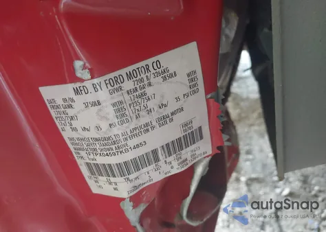 2007 Ford F-150 Fx4/Xlt из США, поврежденный, VIN 1FTPX04597KB14853